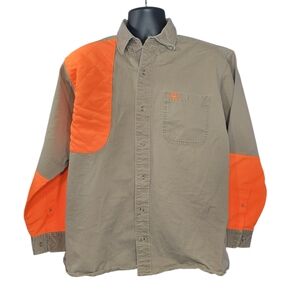 RedHead Men's Casual Button Down Shirt - Tan and Orange